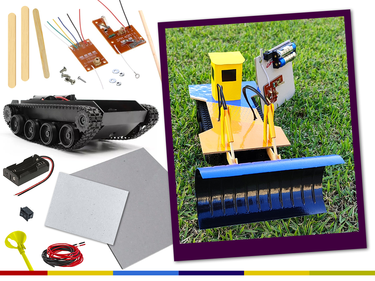 trator-terra-planagem-tanque-ez35fqf042 Kit Trator Terraplanagem DIY com Esteira